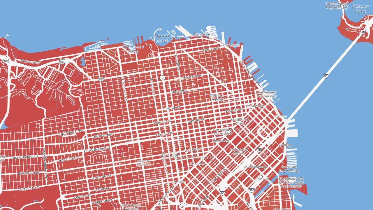 Nob Hill, San Francisco, CA Map of Murder Rates