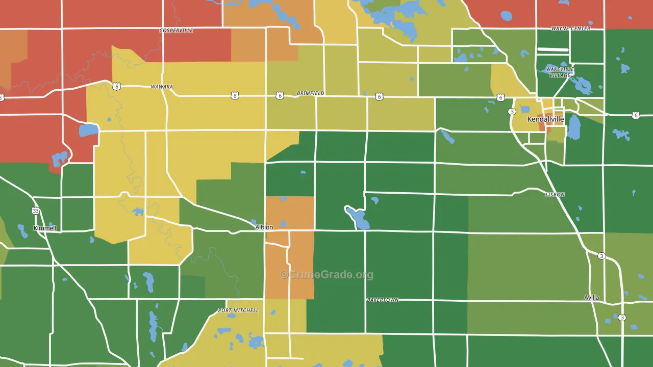 Noble County, IN Map of Murder Rates