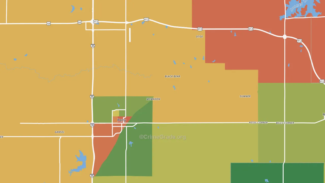 Noble County, OK Map of Murder Rates