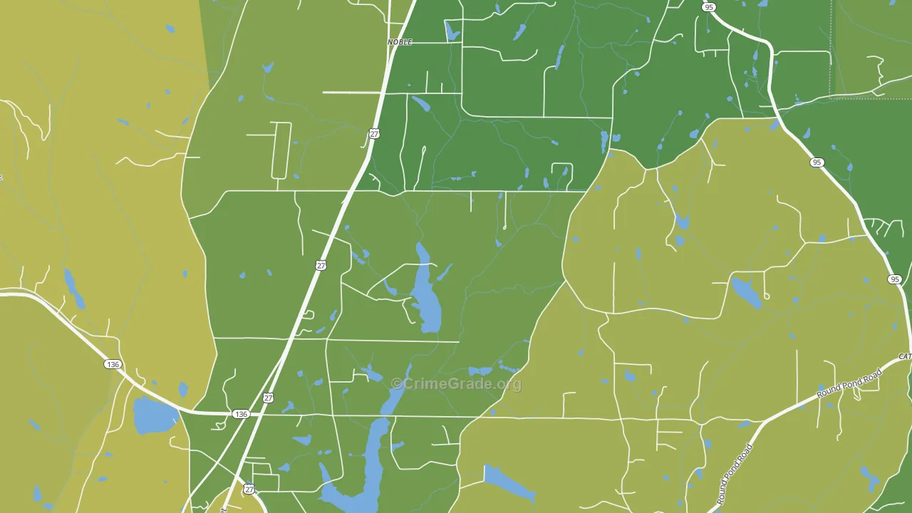 Noble, GA Map of Murder Rates