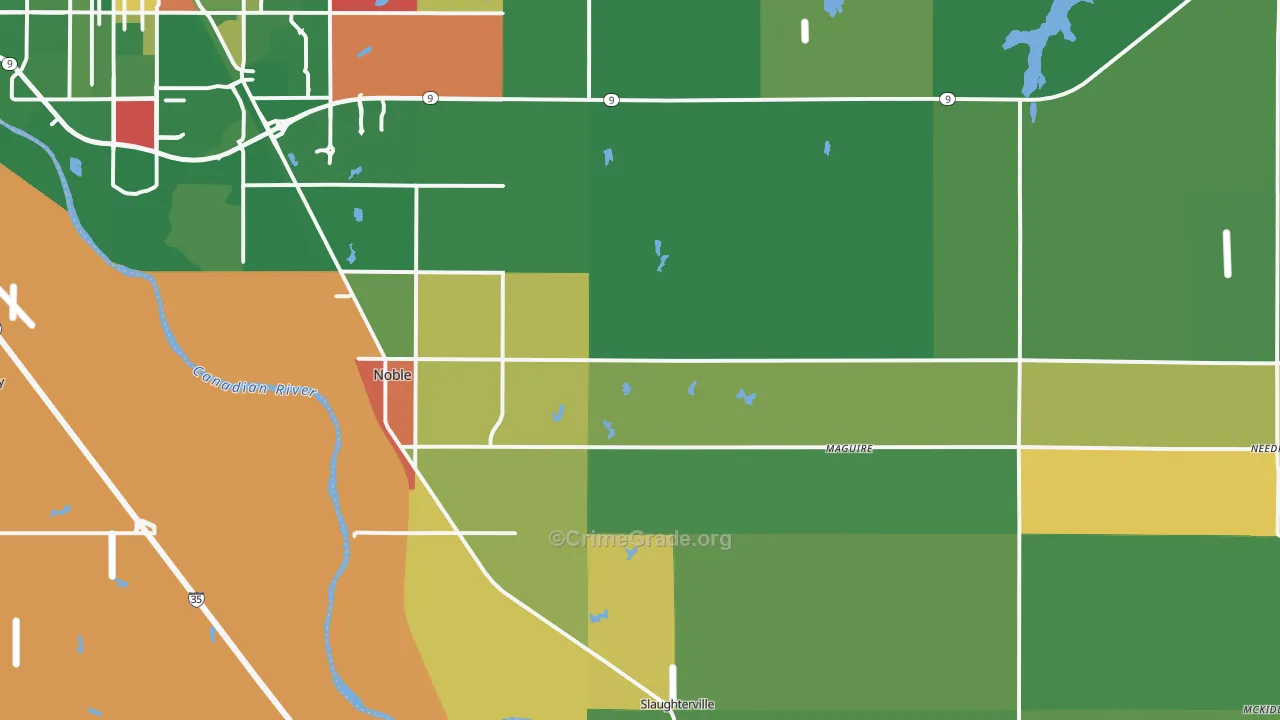 Noble, OK Map of Murder Rates