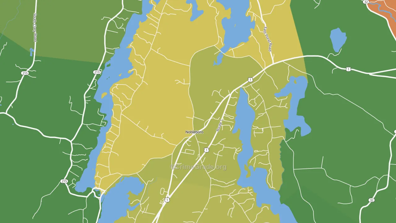 Nobleboro, ME Map of Murder Rates