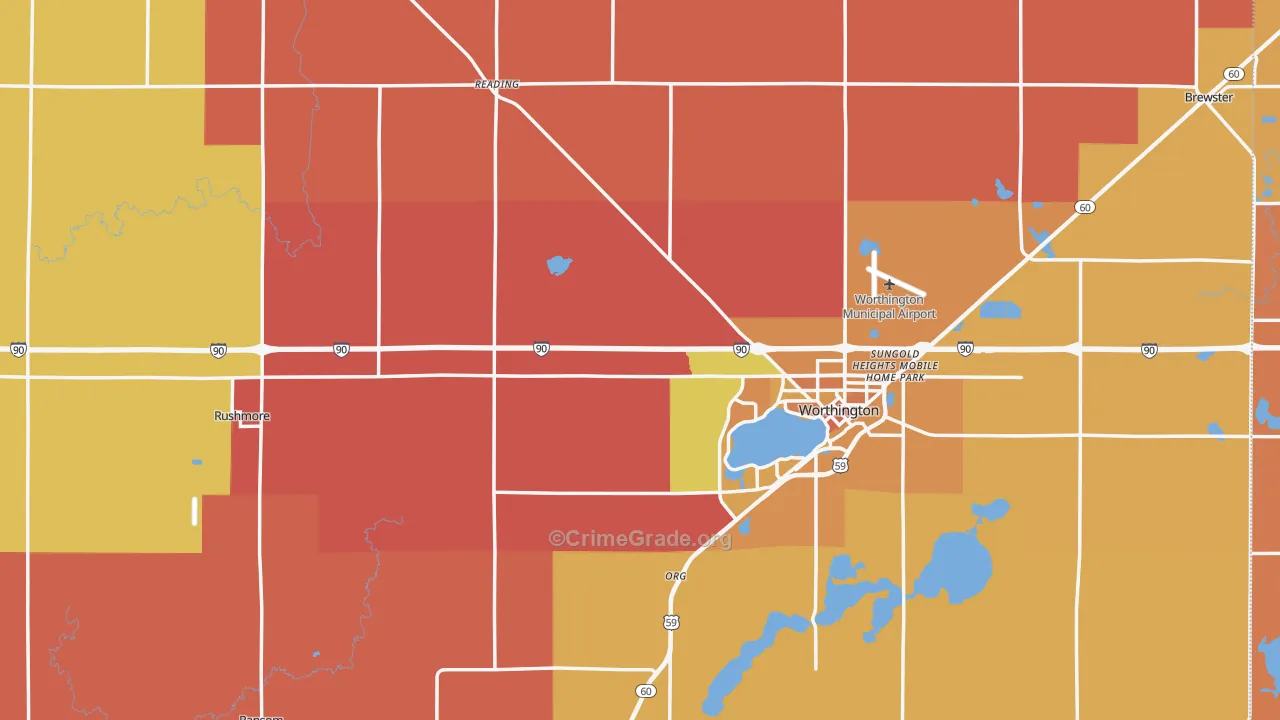 Nobles County, MN Map of Murder Rates