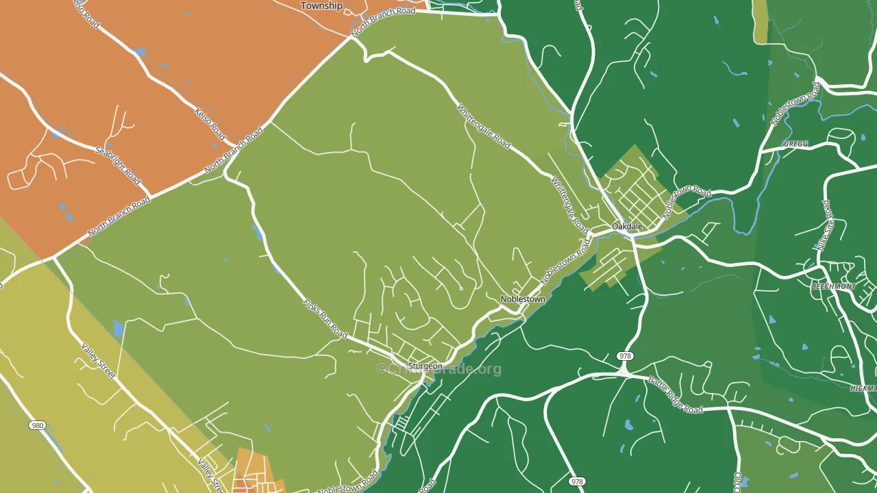 Noblestown, PA Map of Murder Rates