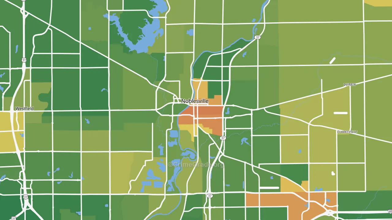 Noblesville, IN Map of Murder Rates