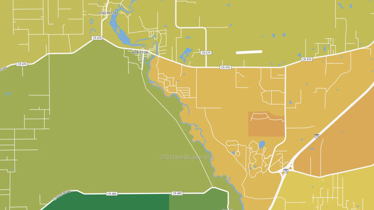 Nobleton, FL Map of Murder Rates