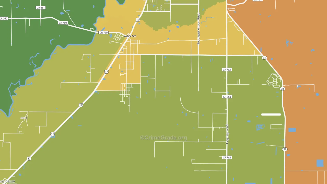 Nocatee, FL Map of Murder Rates