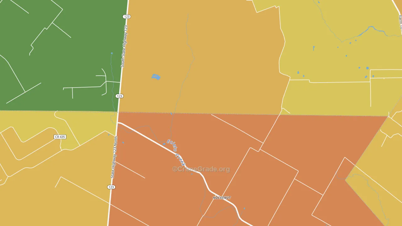 Nockenut, TX Map of Murder Rates