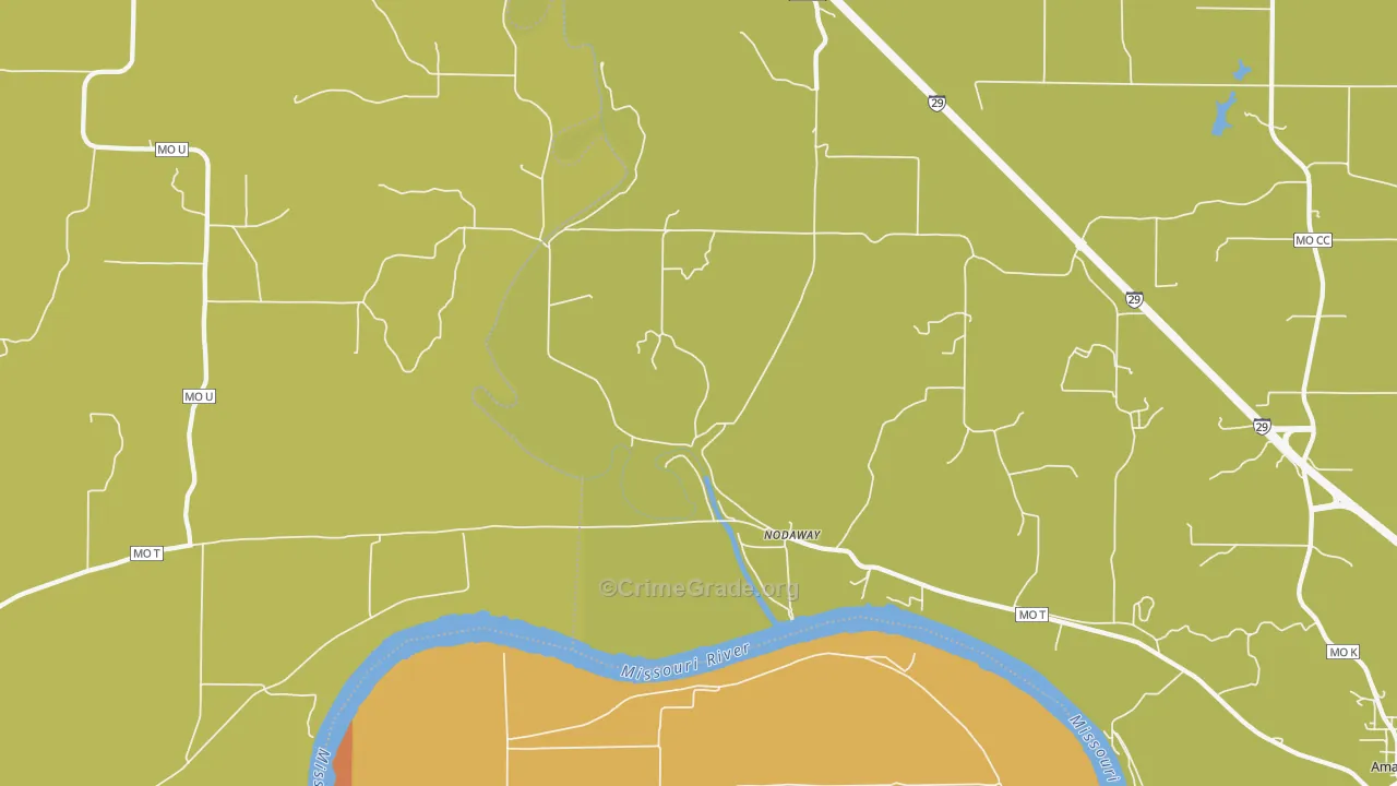 Nodaway, MO Map of Murder Rates