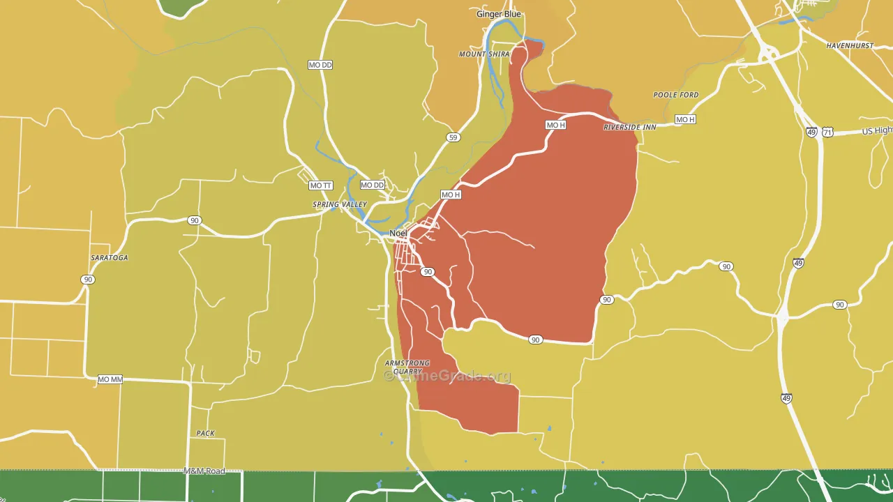 Noel, MO Map of Murder Rates