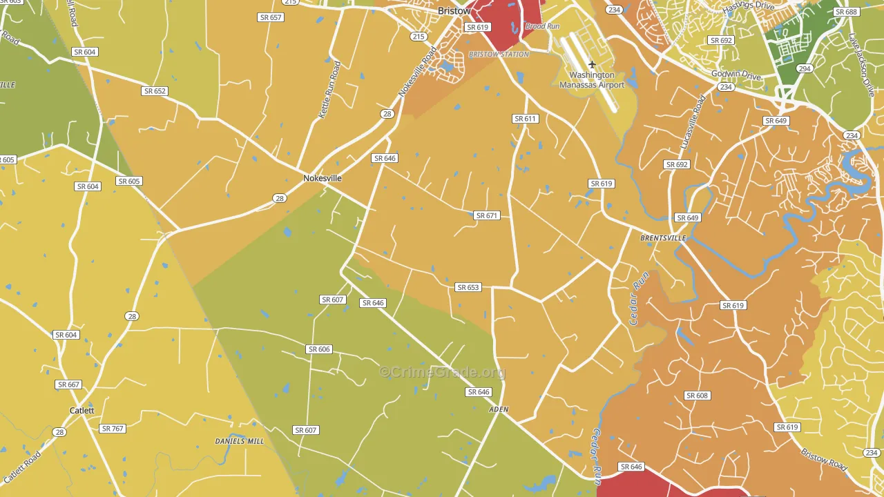 Nokesville, VA Map of Murder Rates
