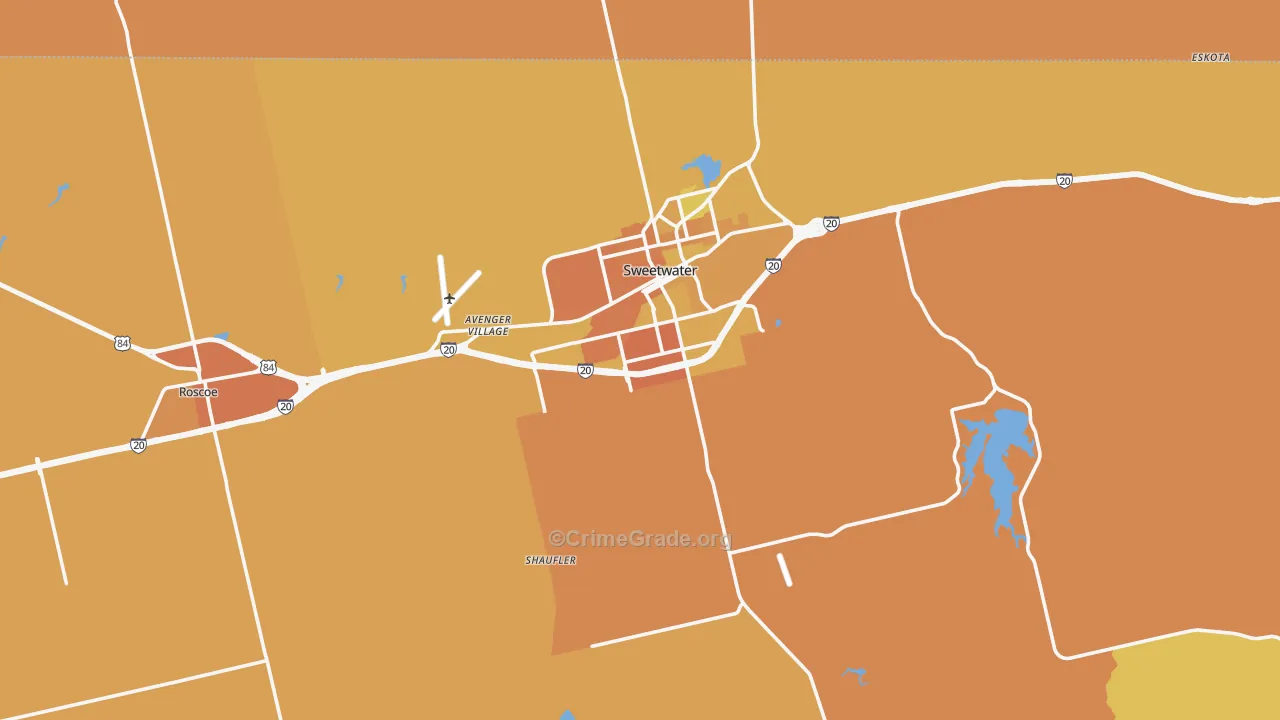 Nolan County, TX Map of Murder Rates