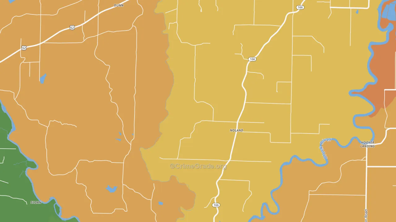 Noland, AR Map of Murder Rates