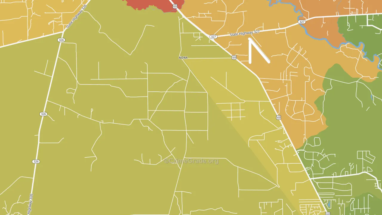 Nona, TX Map of Murder Rates