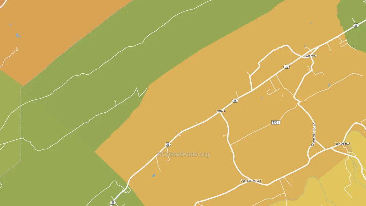 Nook, PA Map of Murder Rates