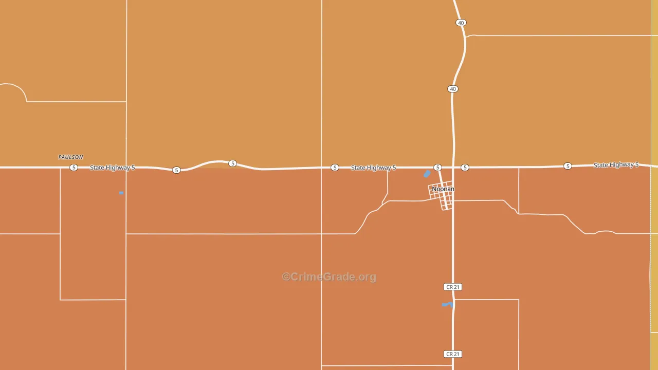 Noonan, ND Map of Murder Rates