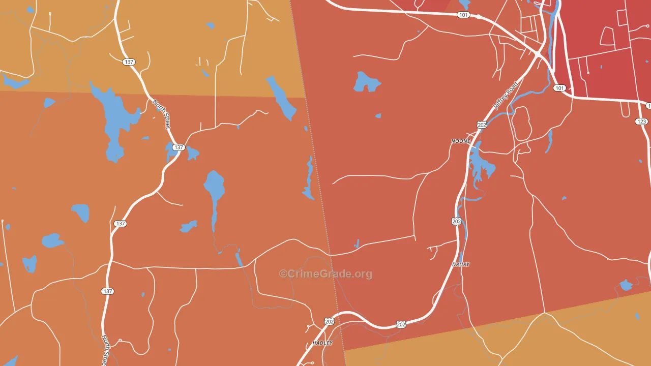 Noone, NH Map of Murder Rates