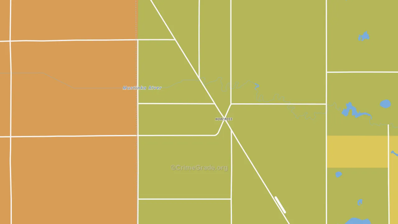 Norcross, MN Map of Murder Rates