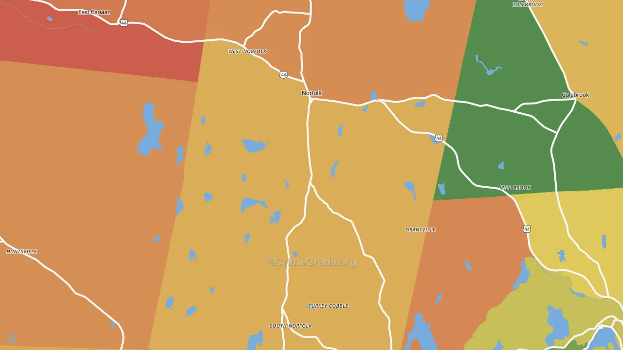 Norfolk, CT Map of Murder Rates