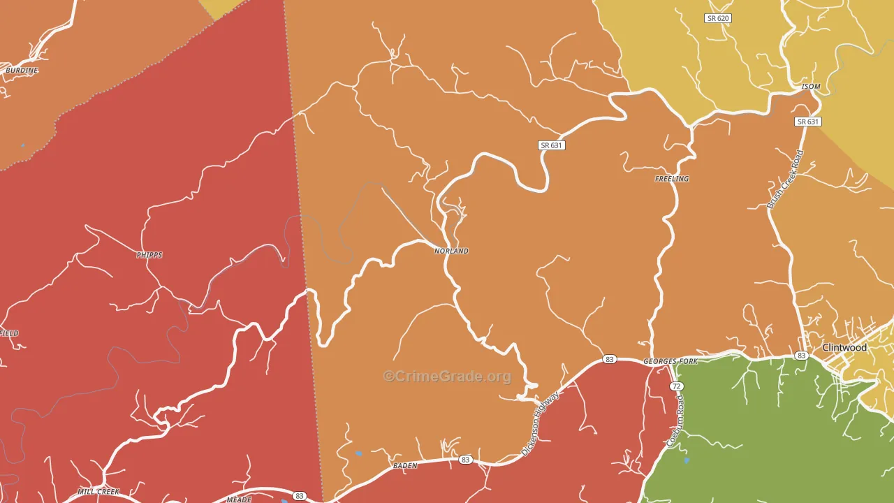 Norland, VA Map of Murder Rates