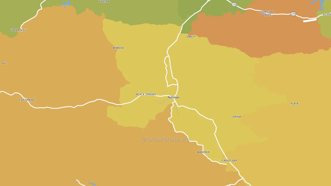 Norman, AR Map of Murder Rates