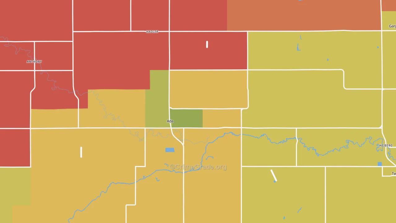 Norman County, MN Map of Murder Rates