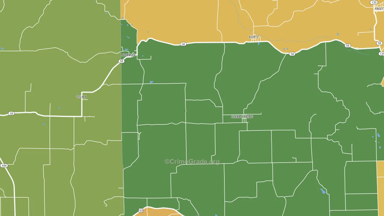 Norman, IN Map of Murder Rates