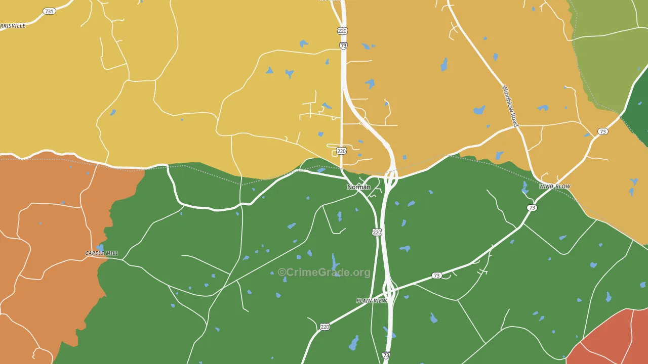 Norman, NC Map of Murder Rates