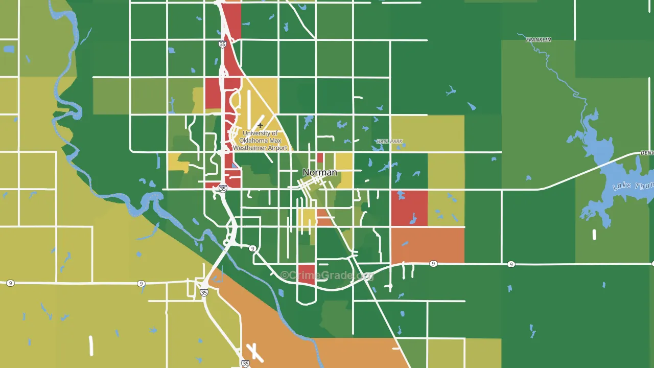 Norman, OK Map of Murder Rates