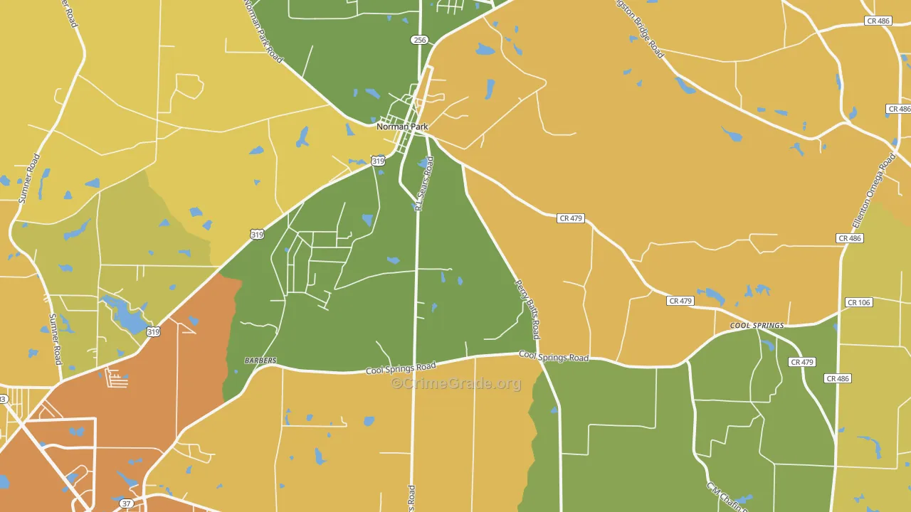Norman Park, GA Map of Murder Rates