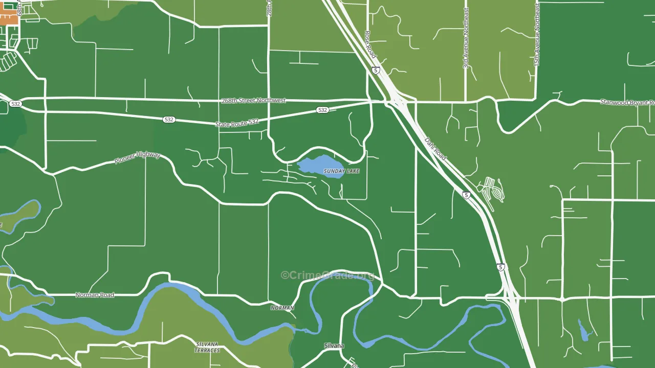Norman, WA Map of Murder Rates