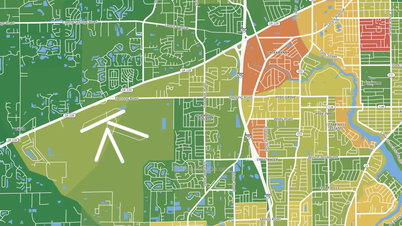Normandy Manor, Jacksonville, FL Map of Murder Rates