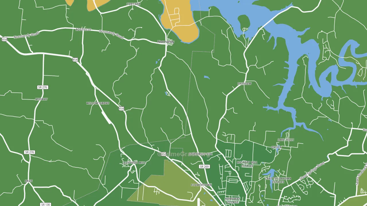 Normandy, TN Map of Murder Rates