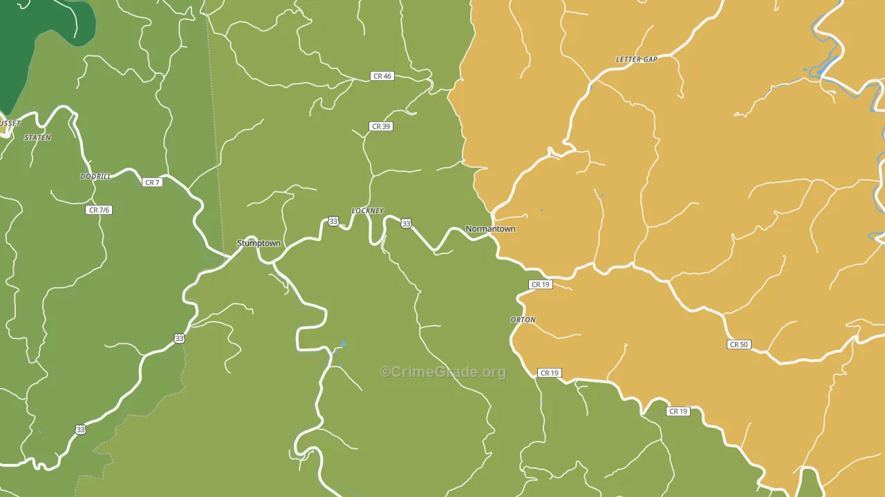 Normantown, WV Map of Murder Rates