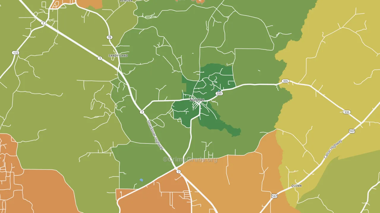 Norphlet, AR Map of Murder Rates
