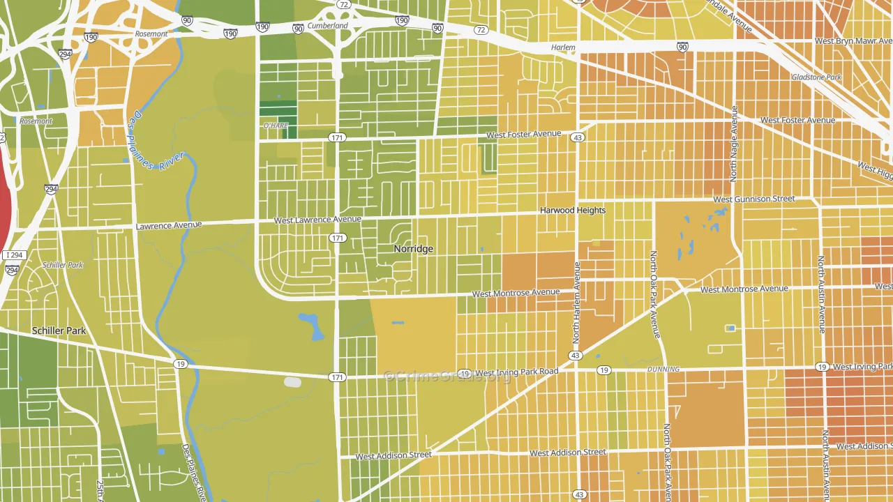Norridge, IL Map of Murder Rates