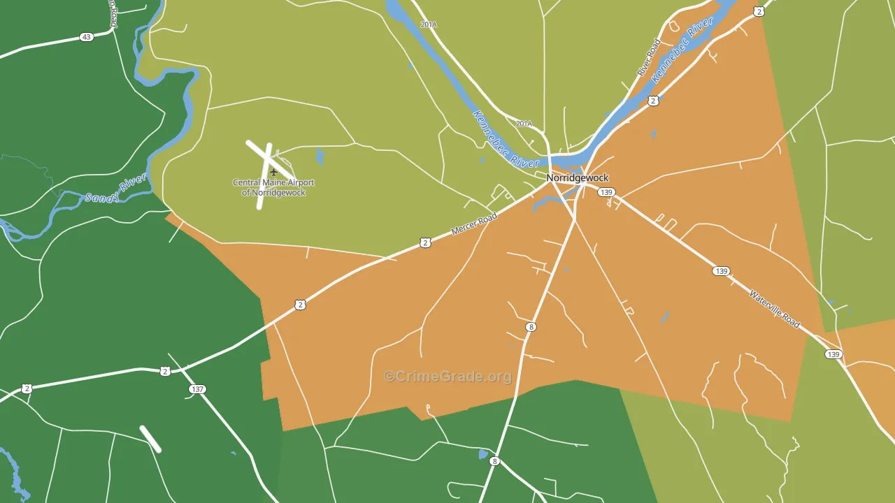 Norridgewock, ME Map of Murder Rates