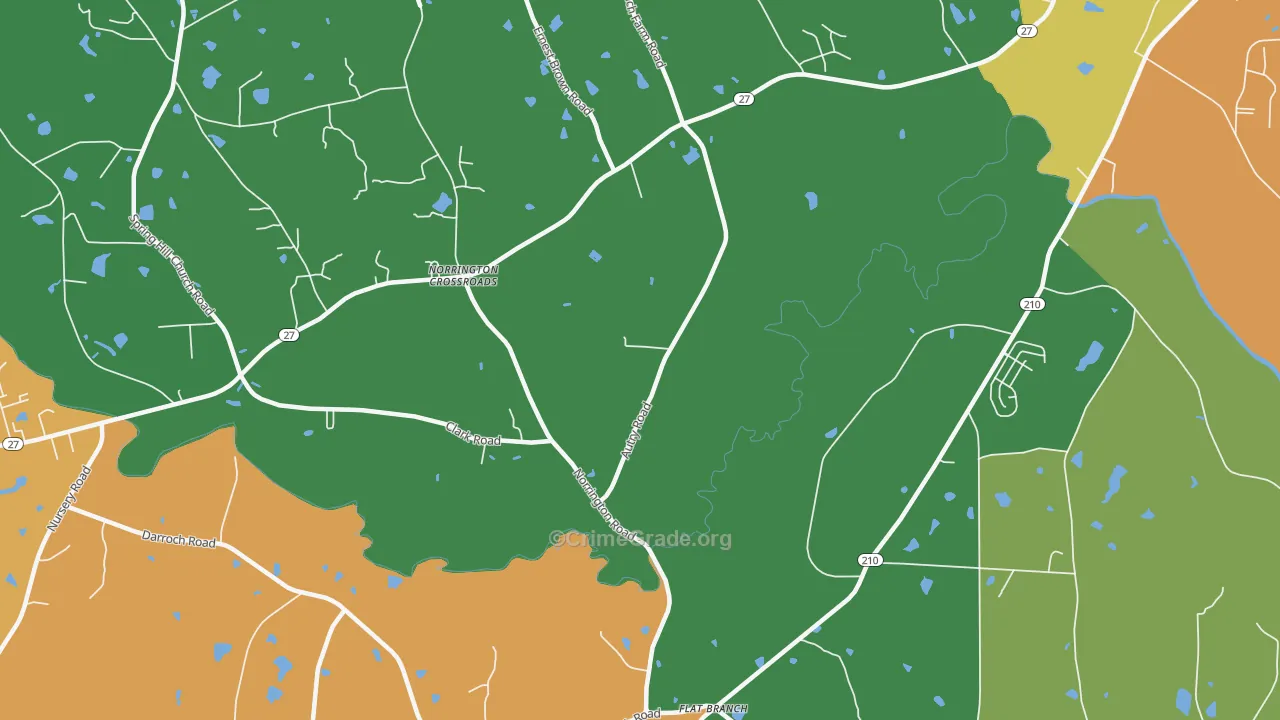 Norrington Crossroads, NC Map of Murder Rates
