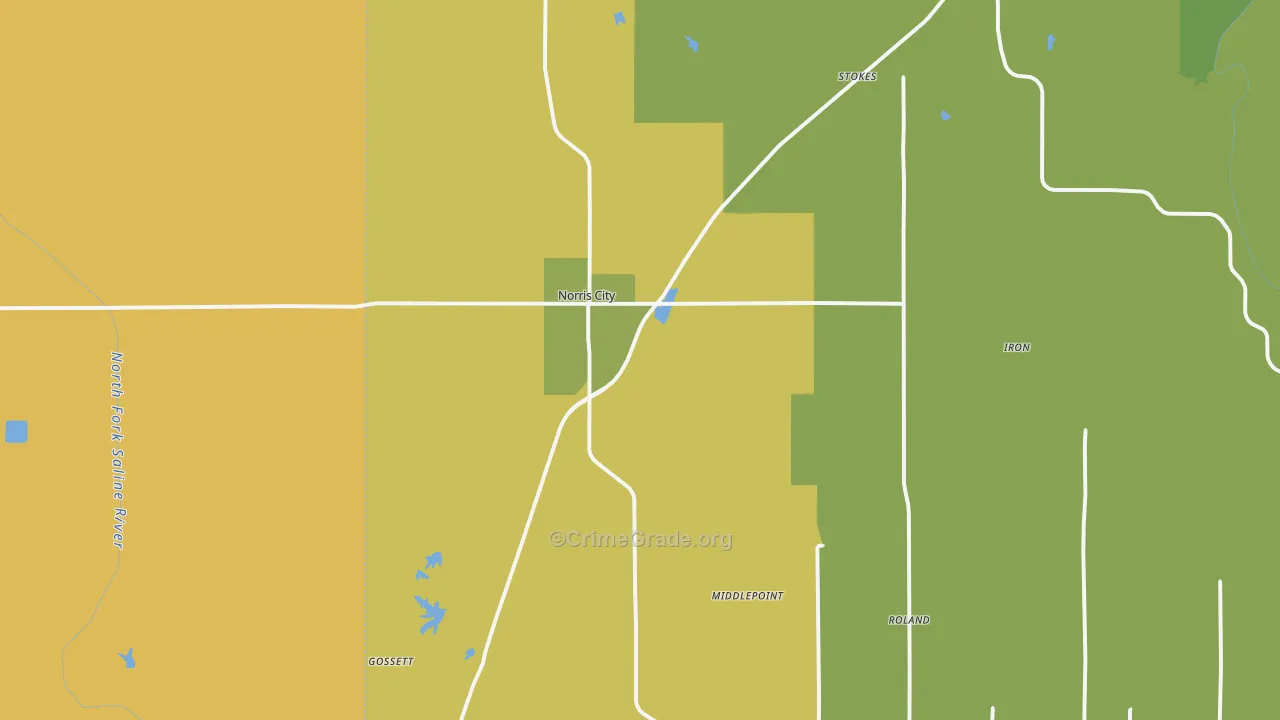 Norris City, IL Map of Murder Rates