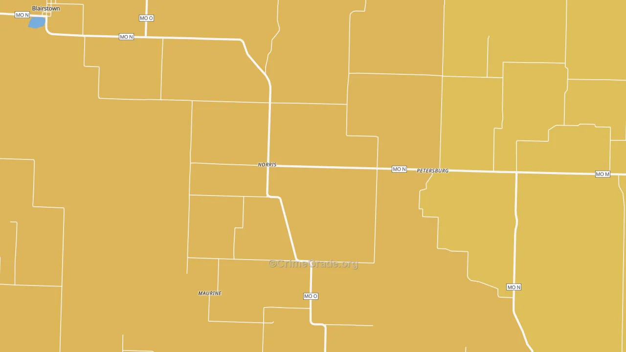 Norris, MO Map of Murder Rates