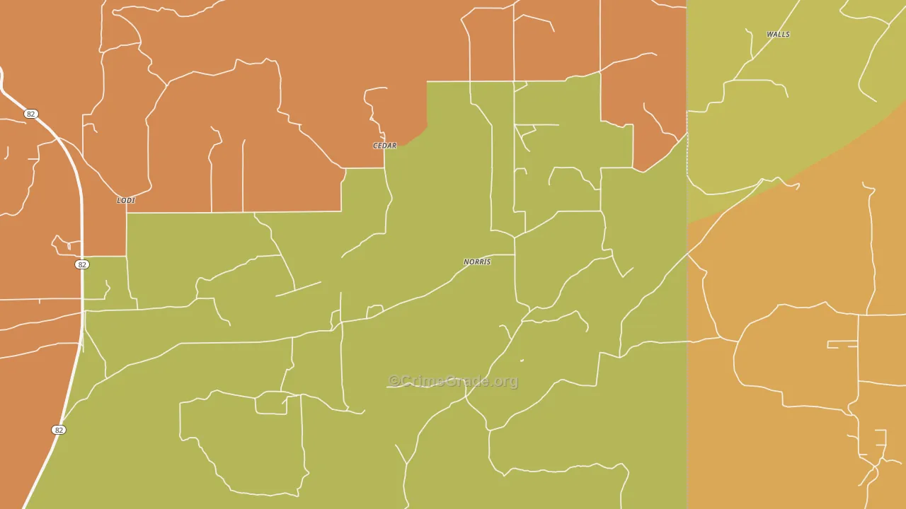 Norris, OK Map of Murder Rates