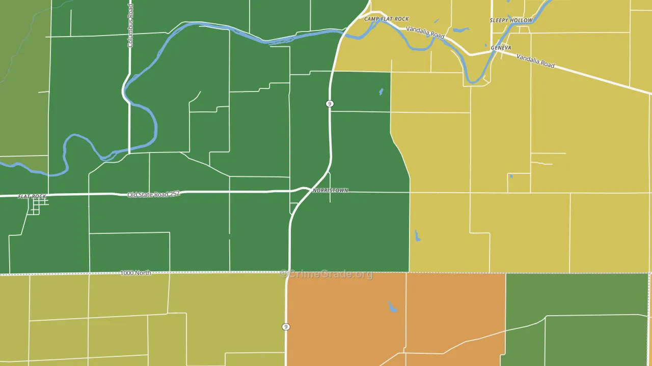 Norristown, IN Map of Murder Rates