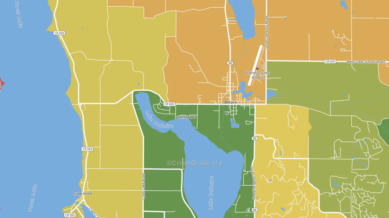 North Arms, MI Map of Murder Rates