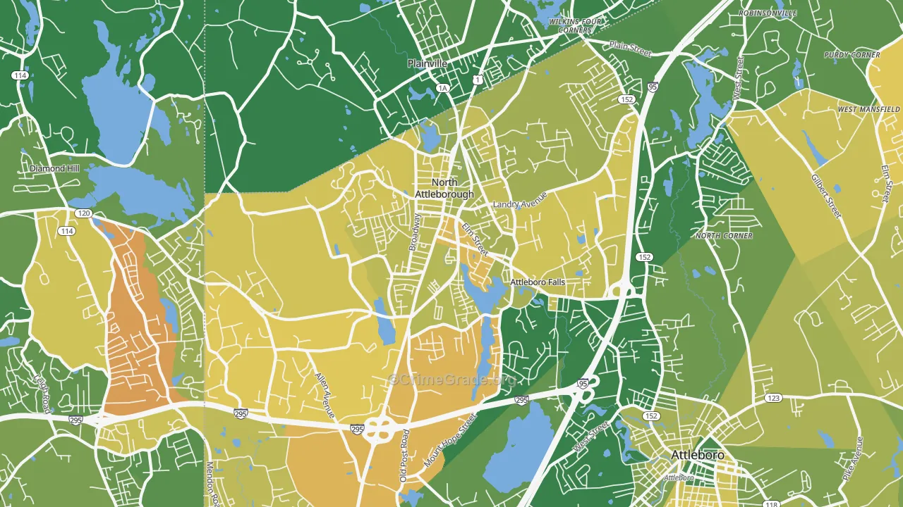 North Attleboro, MA Map of Murder Rates
