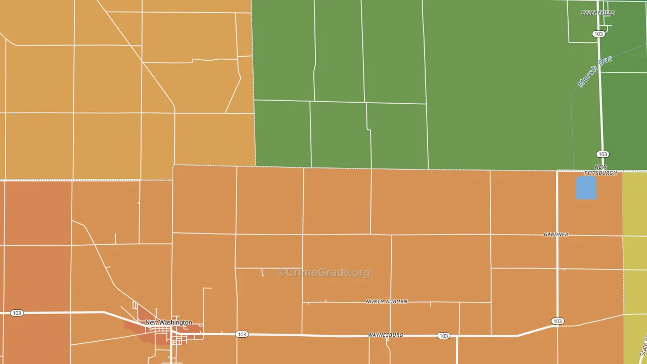North Auburn, OH Map of Murder Rates
