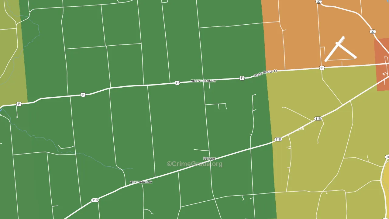 North Bangor, NY Map of Murder Rates