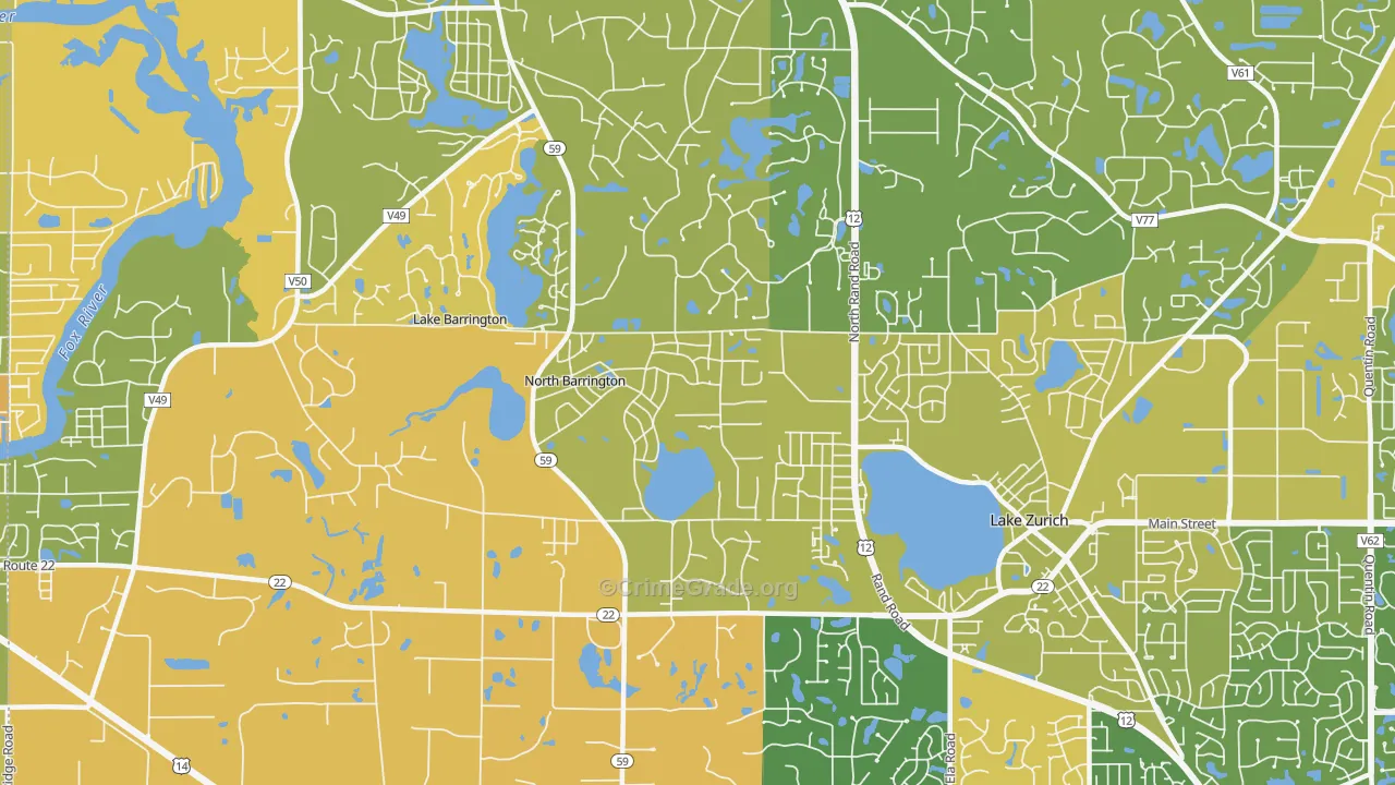 North Barrington, IL Map of Murder Rates