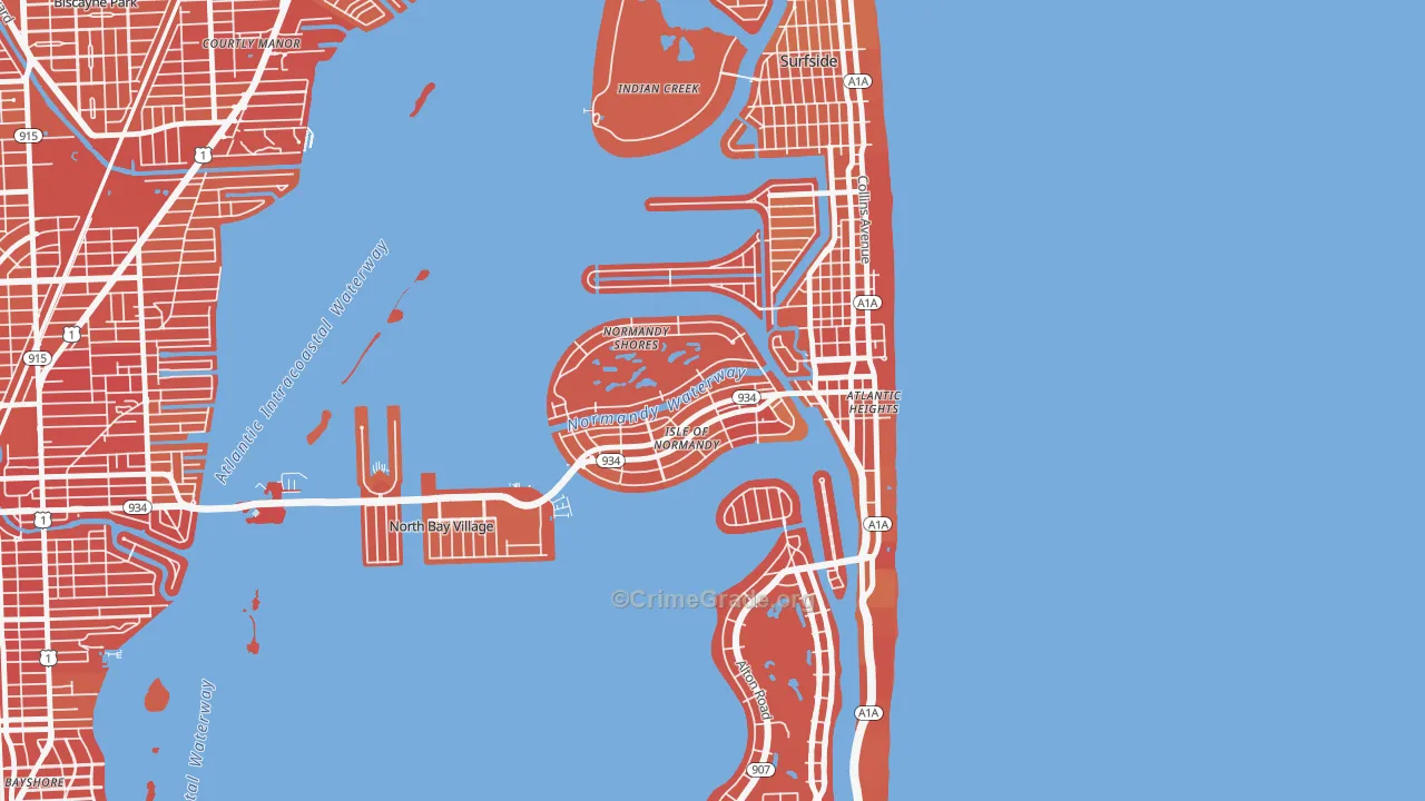 North Bay Village, FL Map of Murder Rates