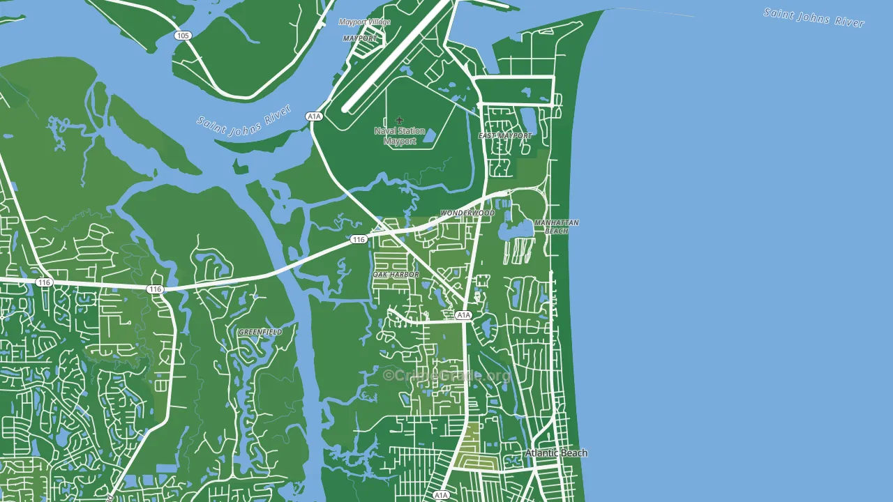 North Beach, Atlantic Beach, FL Map of Murder Rates