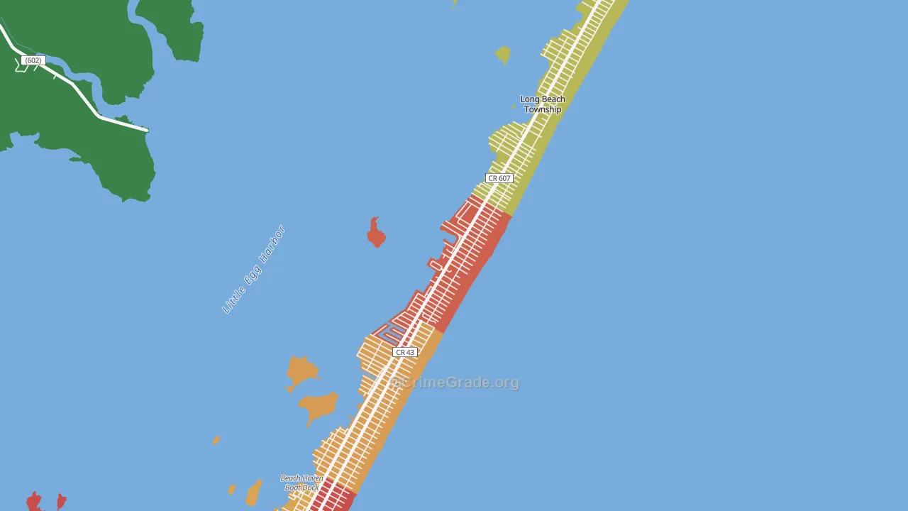 North Beach Haven, NJ Map of Murder Rates